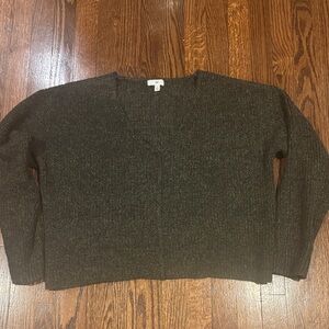 Nordstrom BP. Dark Green and Black Marled V-Neck Sweater Size Medium NWOT